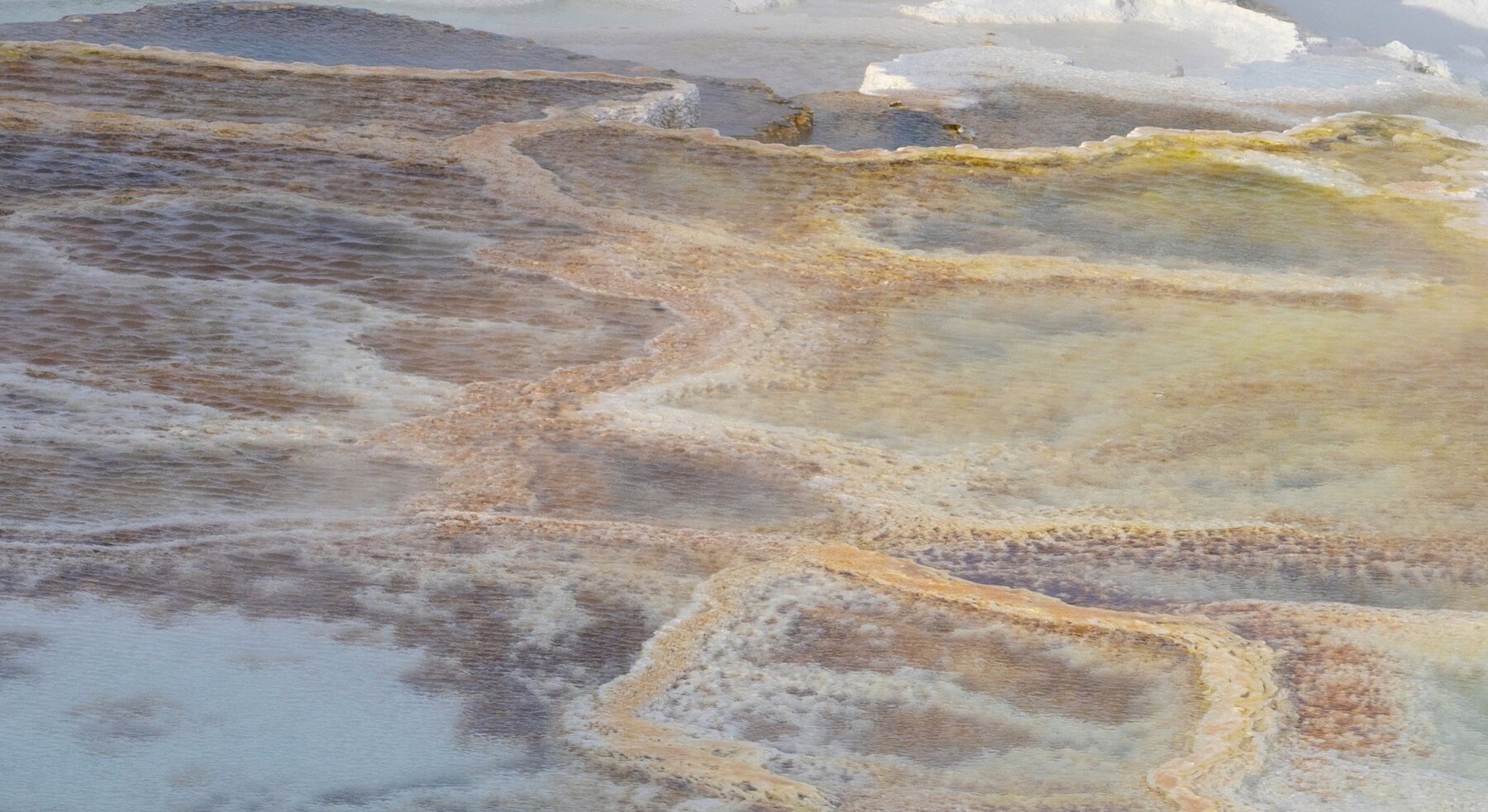 Abstract mineral patterns in thermal pools